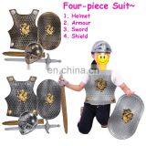 Medieval Roman Knight Helmet Armor Party Cosplay Plastic Warrior Costumes Four-piece Suit for Kids MCH-2480 thumbnail-1