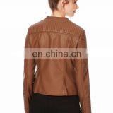 suede leather slim fit khaki women jacket autumn 2016 fashion jacket for women store with pocket in