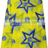 yellow embroidered african velvet fabric for lady design with attractive price