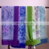 Soft Printed Polyester Voile Square Scarf For Laides