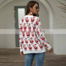 Custom Oversized Women Knit Pullover Ugly Christmas Sweater With Santa Claus Pattern thumbnail-5