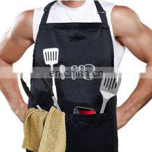 Wholesale Custom Made Logo Printing Adjustable Polyester Durable Kitchen Apron For Cook With Pockets and Hats thumbnail-2