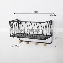 Best Selling Bathroom Metal Wire Shelving Rack Living Room Wire Storage Racks With Bamboo Ball Bathroom Accessories Rack thumbnail-3