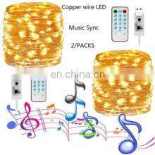 Wifi LED Christmas Decoration Copper Wire Light RGB Smart Phone Wireless Controlled