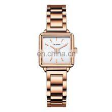 CADISEN 2043 Charm Square Quartz Stainless Steel Japan Movt. Quartz Latest Wrist Watch for Ladies Girl Hand Watch