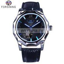 WINNER 199 Men Automatic Mechanical Movement Luminous Display Watch Low Price Fashion China Leather Band Watch thumbnail-2