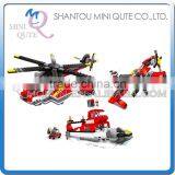 Mini Qute DIY Fire Fighting Truck Vehicle Center Action Figures Plastic Cube Building Blocks Bricks Educational Toy NO.25712