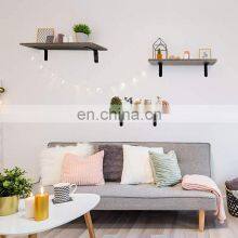 Multifunctional Solid Bedside Modern Luxury Home Organizer Wall Mounted Book Floating Wood Shelf thumbnail-2