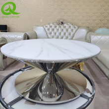 Latest Coffee Table Stainless Steel Base Marble Table Sets Superior Quality Center Table for Living Room thumbnail-1