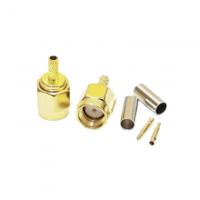 High Quality Full Brass RF Coaxial Straight SMA-J-1.5 Male Female Crimp Connector for RG316 RG174 Cable
