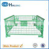 Supermarket stacking foldable lockable portable storage cage for wooden bottom tray