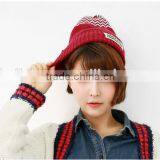 Best Selling Fashion Cute Peaked Top Wave Knitting Hats and Caps for Women thumbnail-3