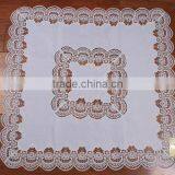 Cheap Tablecloth With Fashion Lace Polyester White Table Cloth Square