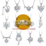 12 Constellations 925 Sterling Silver Pendant Jewelry Cubic Zircon Pendant thumbnail-2
