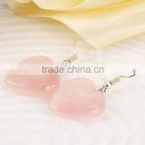 Women Wear Jewelry Purple Pink Heart Shaped Stone Pendant Earrings thumbnail-6