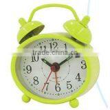 Cute Mini Alarm Clock, Oval Shape Clock, Metal Clock Bedside Clock thumbnail-1