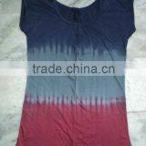 Hand Printed Ladies T-shirts New Stripes Tie Dye thumbnail-1