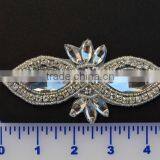 Bridal Trimmings Clear Crystal Rhinestone Applique With Pearls Hotfix for Wedding Dress Accessory thumbnail-2