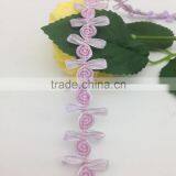 Clothing Accessories Purple Rosebud Chain Loop Ribbon Braid Flower Lace Trim thumbnail-2