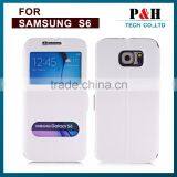 Incoming Call Window Leather Case for Samsung Galaxy S6 thumbnail-4