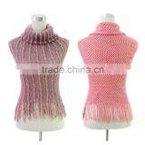 Two Tone Color Fringe Best Selling Magic Knitted Infinity Scarf thumbnail-3