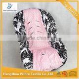 Toddler Car Seat Cover Protector Damask With Light Pink Minky Baby Car Seat Cover thumbnail-1