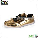 Boys Girls Soft Wear LED Luminous Sports Leisure Shoes Lace-up Led Flash Evening Shoes Golden Silver Color thumbnail-5