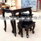 Nest Table With Black Gloss - French Furniture Living Room Sets - Living Room Furniture