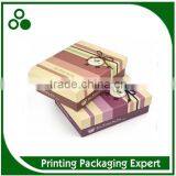 CUSTOM HANDMADE RECYCLED RECTANGLE DECORATIVE CARDBOARD PACKAGING GIFT PAPER BOX WITH ROPE CLOSURE