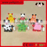 Wooden Cartoon Brush Holder With 2 Minutes Hourglass