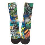 GSP-49 GS Custom Cartoon Skull Design Cotton Full Terry 360 Degree Tube Sublimatiom Printed Socks thumbnail-1