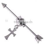 Stainless Steel Industrial Barbell Industrial Earring Barbell thumbnail-1