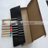Wooden handle high quality stainless steel telescopic cotton candy bbq forks Light handy marshmallow roasting stick