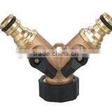 Brass Hose Connector,2 Way Hose Connector, Y Connectcor Contril Valve Garden Accessories thumbnail-1
