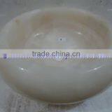 Long Life PURE WHITE ONYX ROUND TYRE SHAPED SINKS AND BASINS thumbnail-4