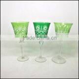 6 oz -12 oz Green Series Hand Cut Home Daily Used Wine Glass With Polished Blue Stem thumbnail-6