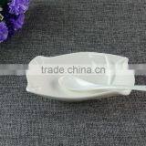 High Quality White Handmade Set of 3 Porcelain Ceramic Square Dinner Dishes Set Serving Ceramic Tapas Tray With Matching Spoon thumbnail-1