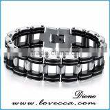 Logo Chain Stainless Steel Heavy Bike Biker Motorcycle Chain Bracelet for Men thumbnail-5