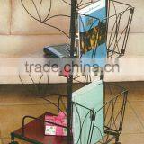 3 Tiers Removable Metal Rolling Sofa Side Table With Magazine Rack Coffee Table thumbnail-1