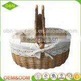 Custom Cheap Hand Woven Wicker Empty Picnic Basket Wholesale thumbnail-4