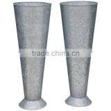 Tall Zinc Pots and Gavanized Vase From Viet Nam thumbnail-1
