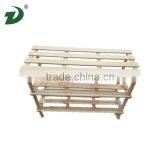 Three-layers Light Wooden Shoe Shelf/Stackable Shoe Rack thumbnail-2