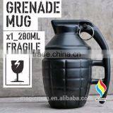 Creative Ceramic Grenades Shaped Coffee Mug With Lid thumbnail-2