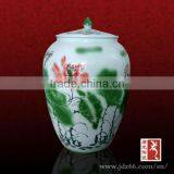Hand Painting Lotus Figure Ceramic Antique French Winepot With Lid for Home Decor thumbnail-1