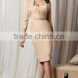 2 Pieces Longsleeve Satin Elegant Knee Length Ladies' Garment thumbnail-1