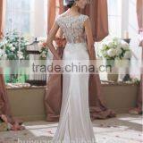 Real Cap Sleeve Lace Satin Sharara Wedding Dress thumbnail-3