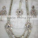 PEARL Gold Plated LONG Necklace EARRING Set thumbnail-2