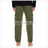Custom Slim Straight Invisible Pockets Mens Cargo Pants In Green thumbnail-3