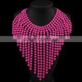 Zm33313a Statement Necklace 2017 Wholesale Tassel Beads Bib Necklace thumbnail-3