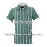 Green and White Vertical Stripes Polo Shirt Manufacturer thumbnail-1